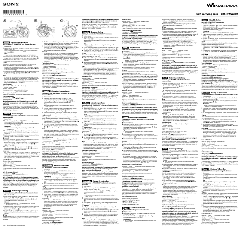 Page 1 de la notice Manuel utilisateur Sony CKS-NWW250