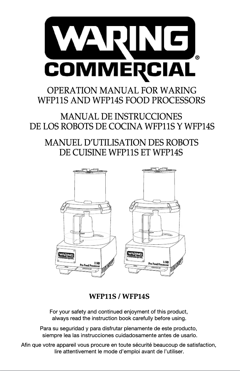 Page n°1 - Instructions / montage Waring Commercial WFP11S
