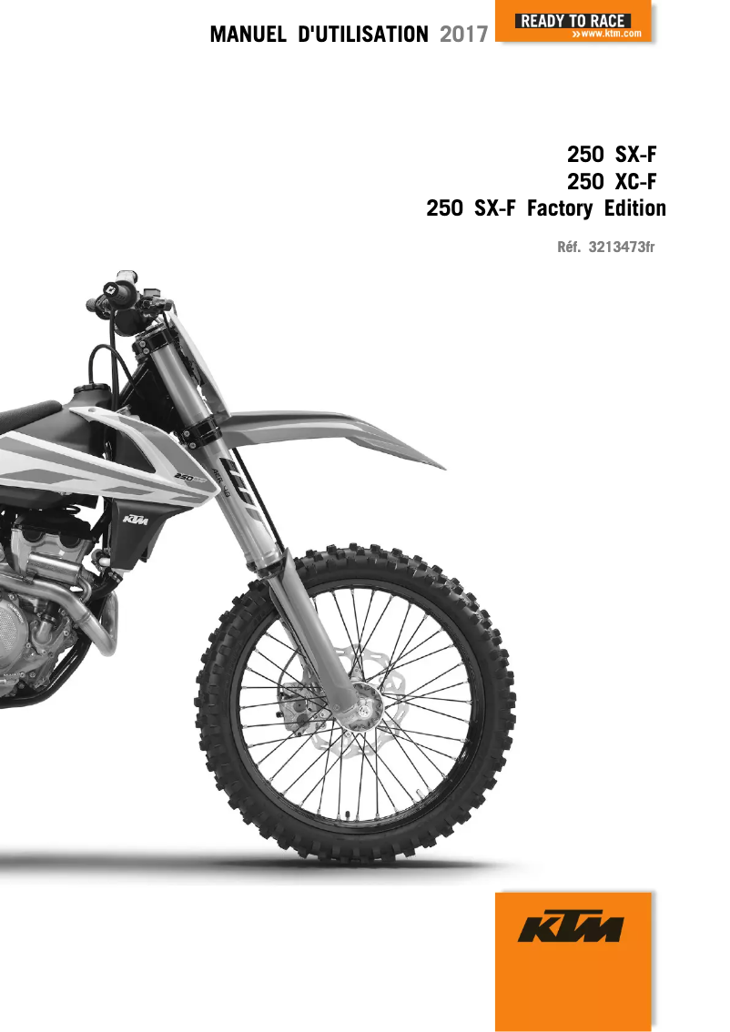Page 1 de la notice Manuel utilisateur KTM 250 SX-F (2017)
