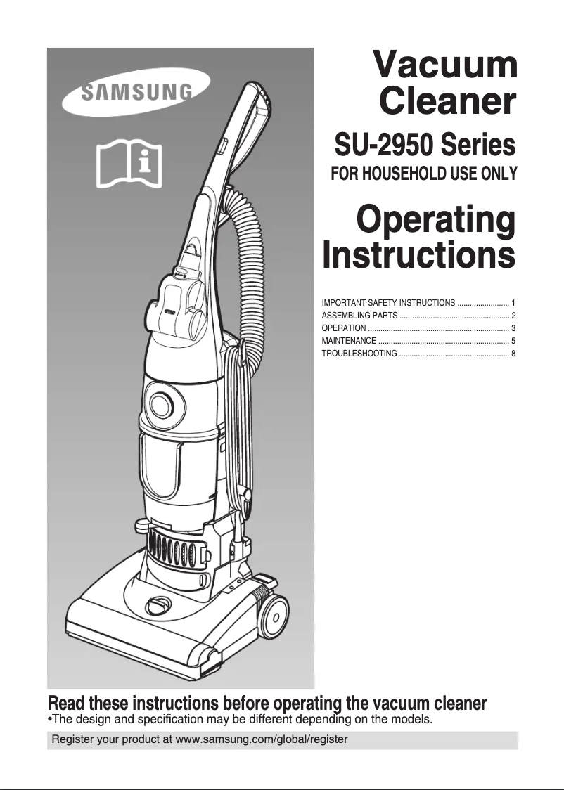 Imagen de la primera página del manual del dispositivo SU2950
