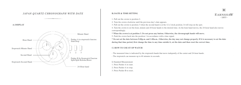 Page 1 de la notice Manuel utilisateur Earnshaw ES-8001-04 Investigator