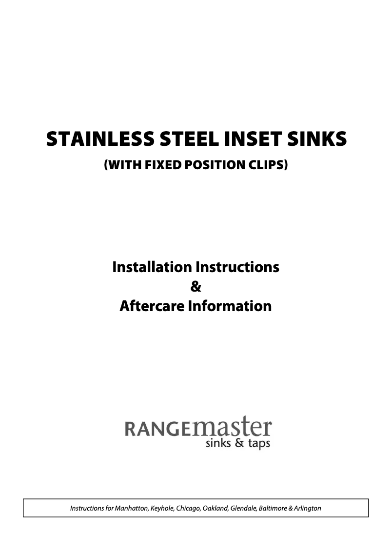 Page n°1 - Manuel utilisateur Rangemaster SD9851