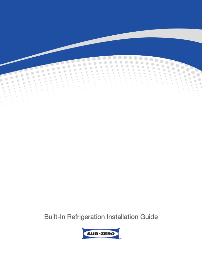 Page 1 de la notice Guide d'installation Sub-Zero BI-36R/S/TH-RH
