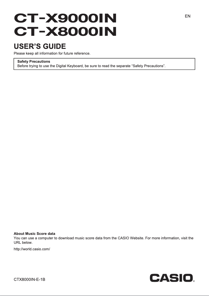 Image de la première page du manuel de l'appareil CT-X8000IN