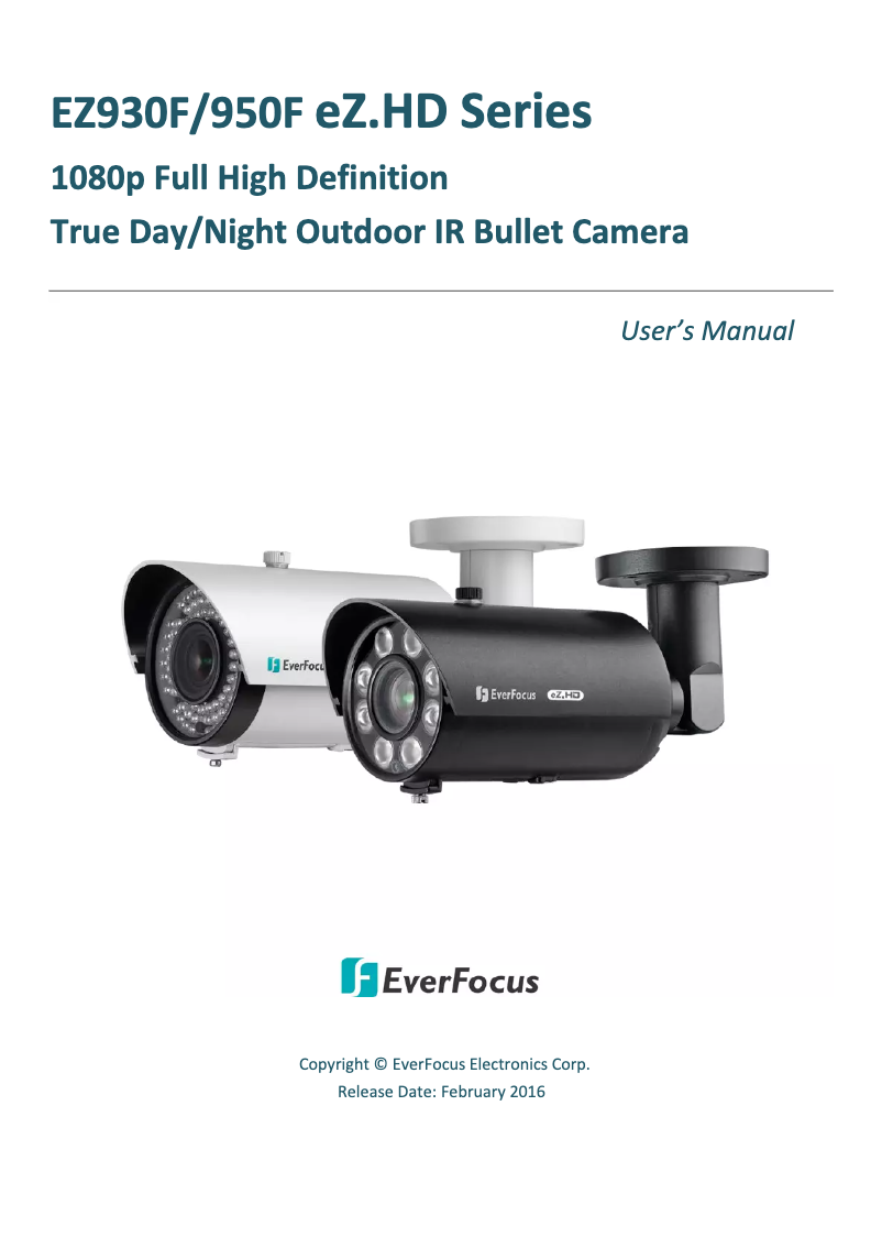 Page n°1 - Manuel utilisateur EverFocus EZ930F