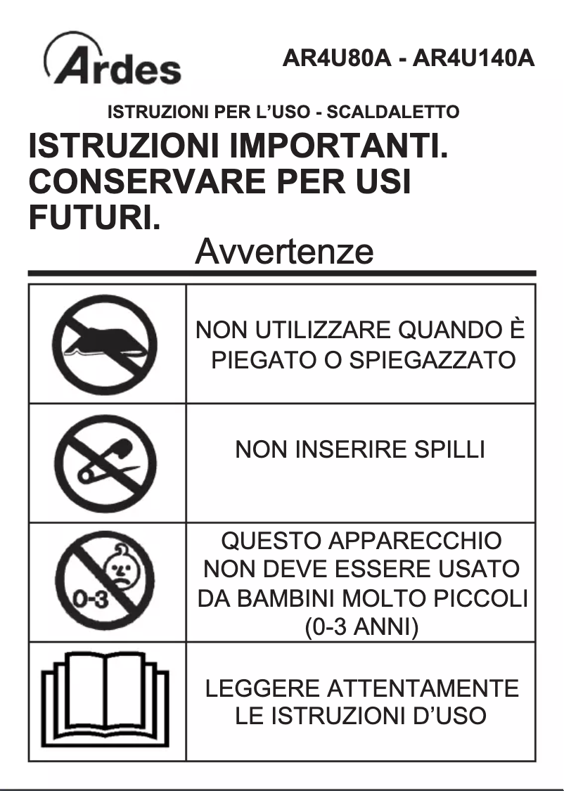 Page 1 de la notice Instructions / montage Ardes AR4U80A