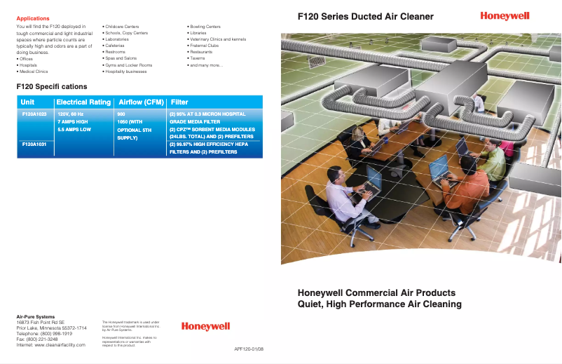 Page 1 de la notice Brochure Honeywell F120