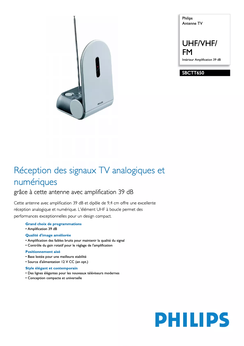 Image de la première page du manuel de l'appareil SBCTT650