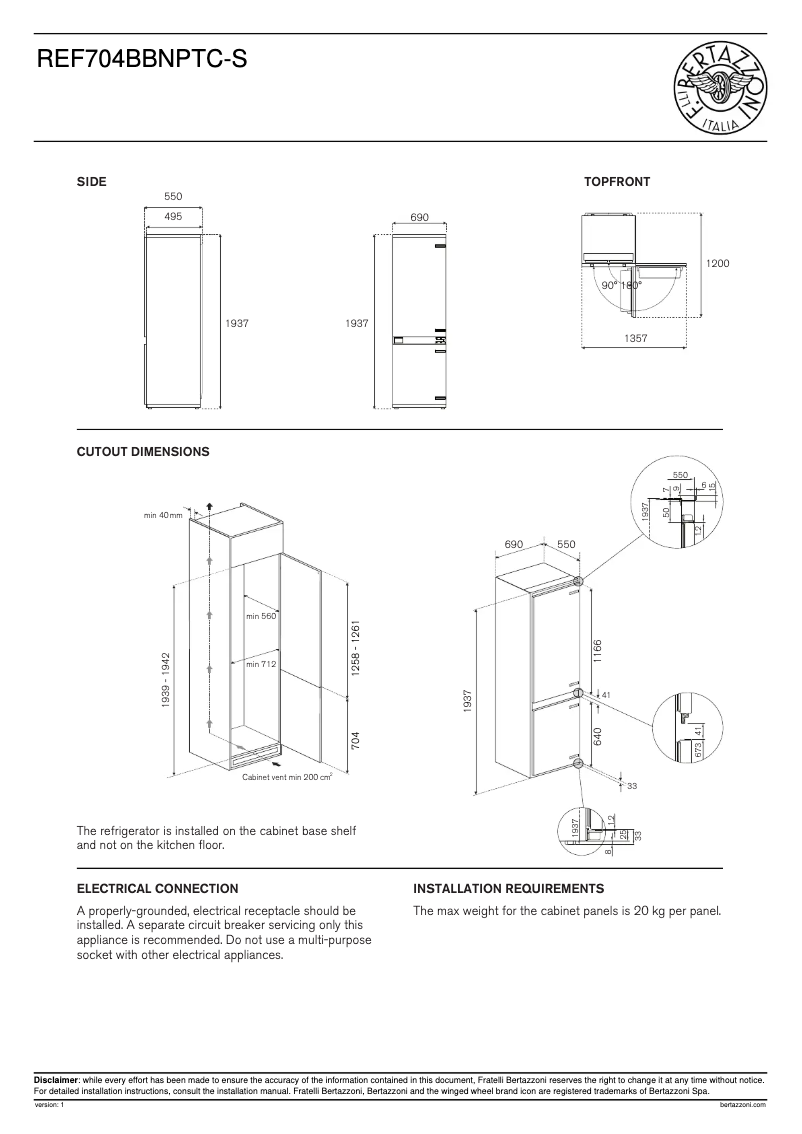 Image de la première page du manuel de l'appareil REF704BBNPTC-S
