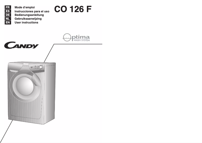 Page 1 of the manual User Manual Candy CO 126F/1-84S