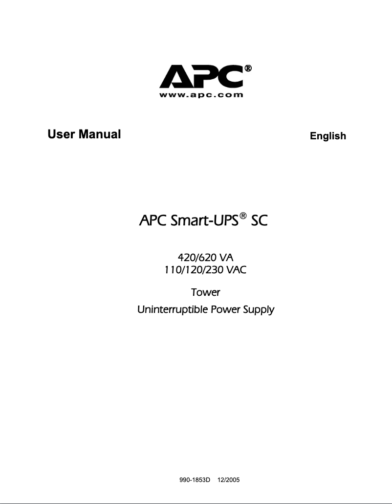 Página 1 del manual Manual de usuario APC SC620I