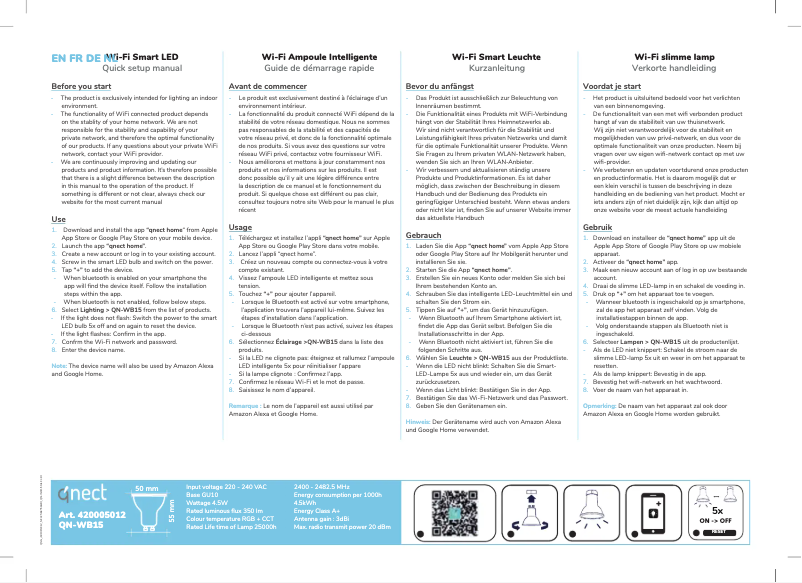 Image de la première page du manuel de l'appareil QN-WB15