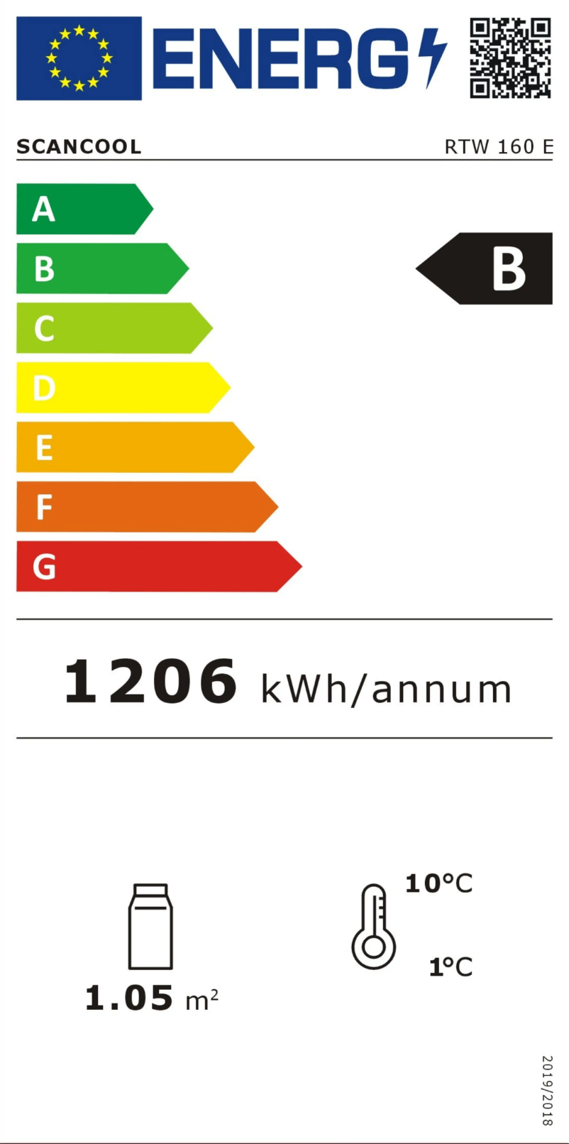 Page 1 of the manual Energy Label Scandomestic RTW 160 E