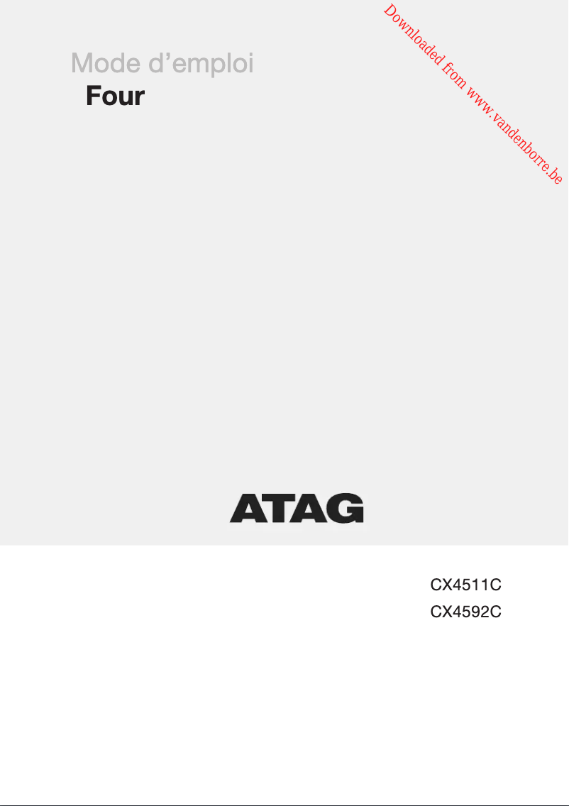 Page 1 de la notice Manuel utilisateur Atag CX4592C