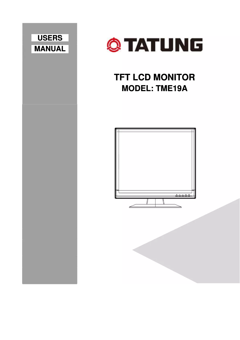 Image de la première page du manuel de l'appareil TME19A