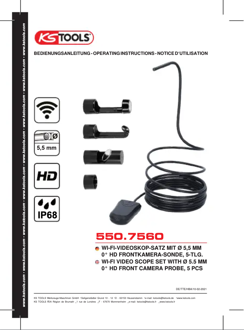 Page n°1 - Manuel utilisateur KS Tools 550.7560