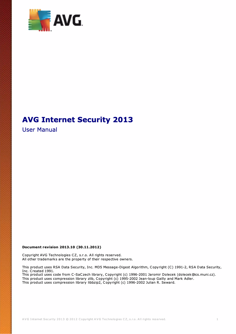 Page n°1 - Manuel utilisateur Panda Internet Security 2013