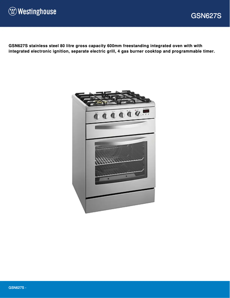 Image de la première page du manuel de l'appareil GSN627S