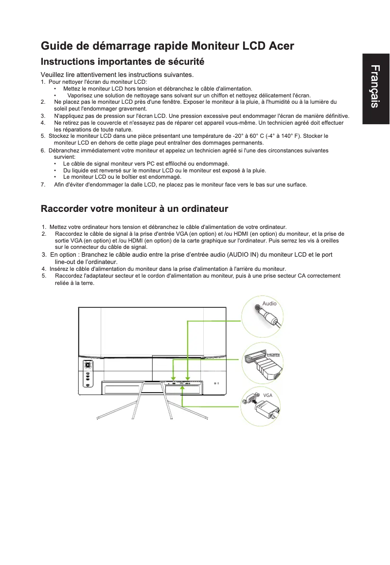 Página 1 del manual Manual de usuario Acer ET272R