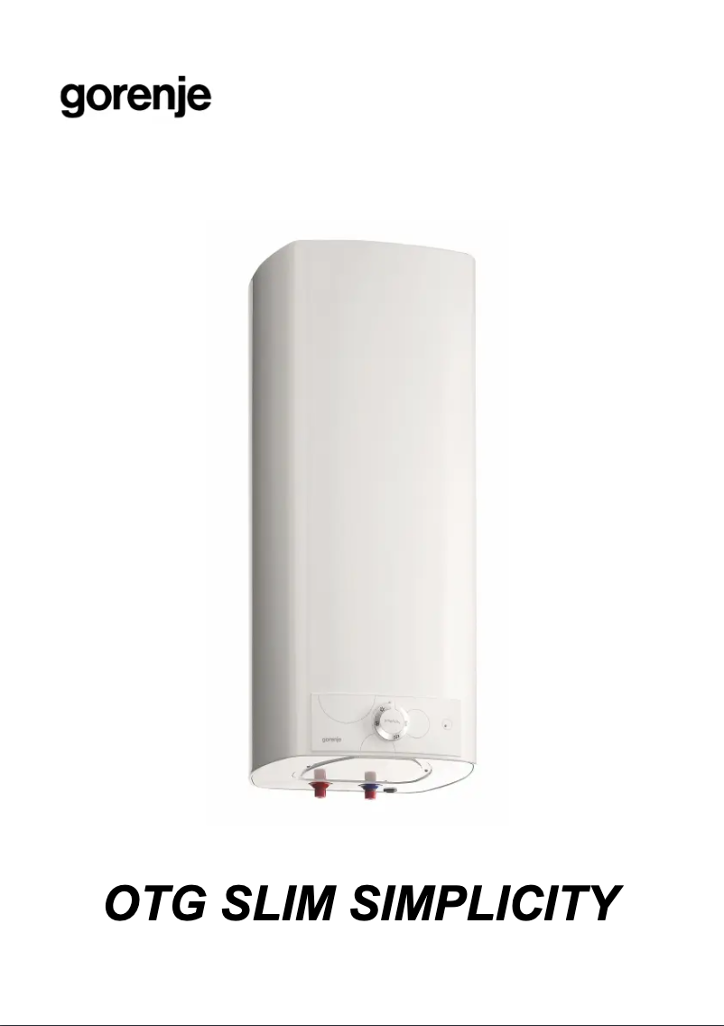 Page 1 de la notice Manuel utilisateur Gorenje OTG50SLSIM