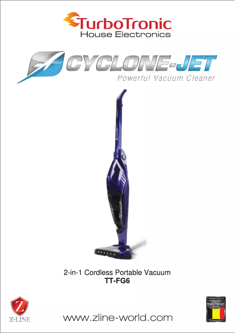Image de la première page du manuel de l'appareil Cyclone-Jet TT-FG6