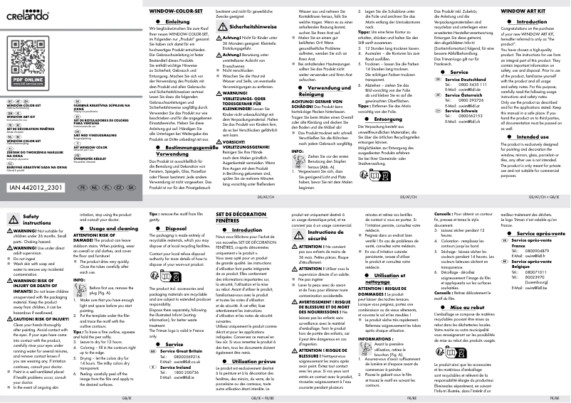 Page 1 de la notice Manuel utilisateur Crelando IAN 442012