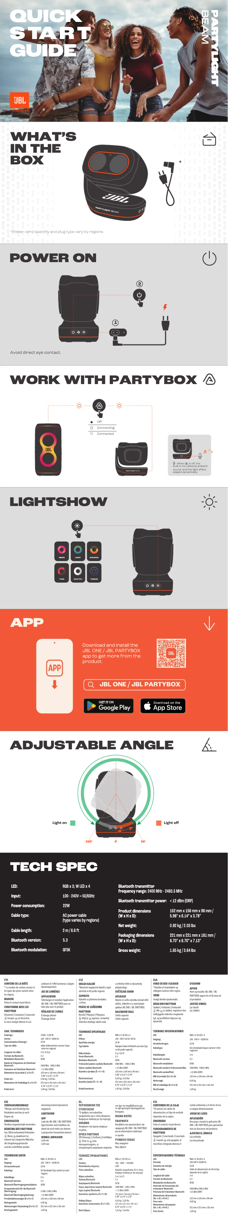 Page n°1 - Manuel utilisateur JBL Partylight Beam