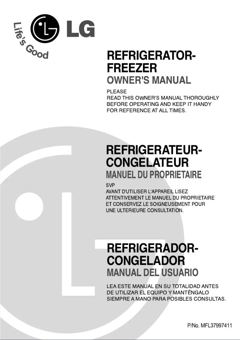 Page 1 de la notice Manuel utilisateur LG GR-B352YCK