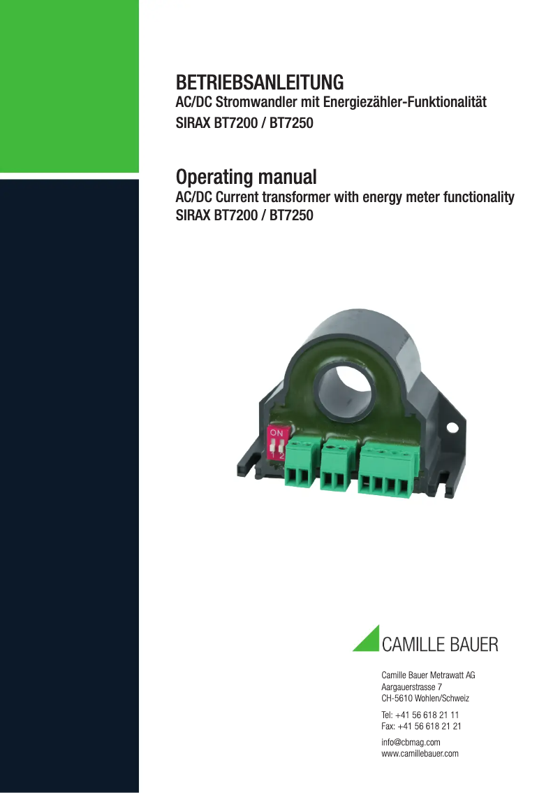Image de la première page du manuel de l'appareil SIRAX BT7200