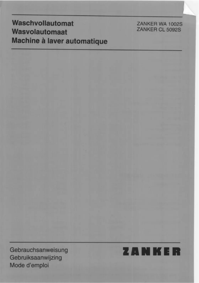 Page 1 de la notice Manuel utilisateur Zanker WA 1002S