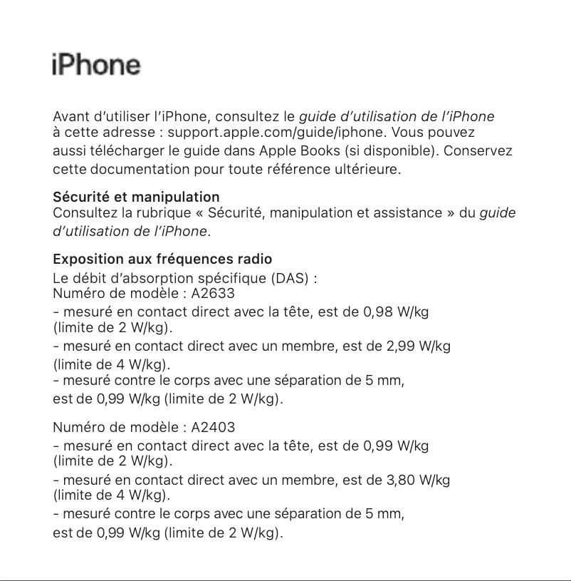 Image de la première page du manuel de l'appareil iPhone 12