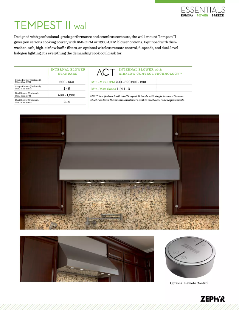 Page n°1 - Fiche technique Zephyr AK7536BS