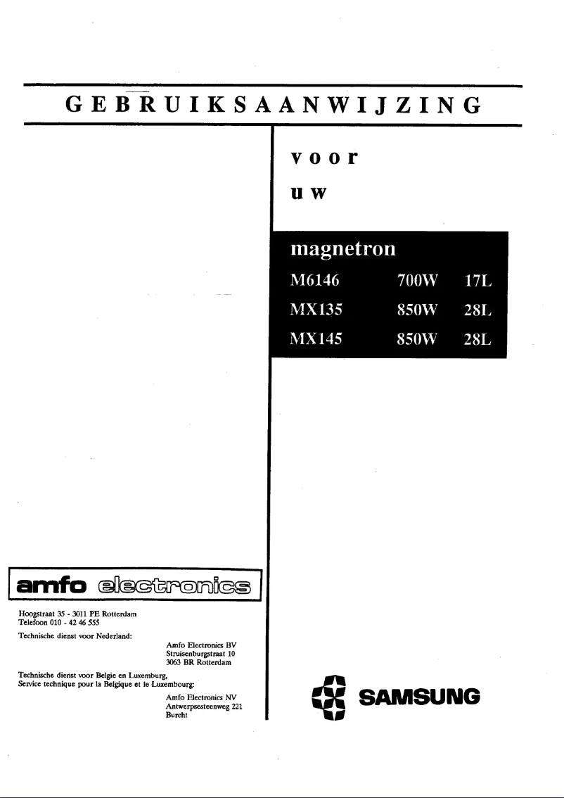 Page 1 de la notice Manuel utilisateur Samsung MX145