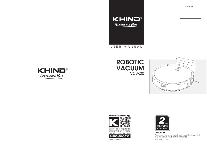 Page 1 de la notice Manuel utilisateur Khind VC9K20