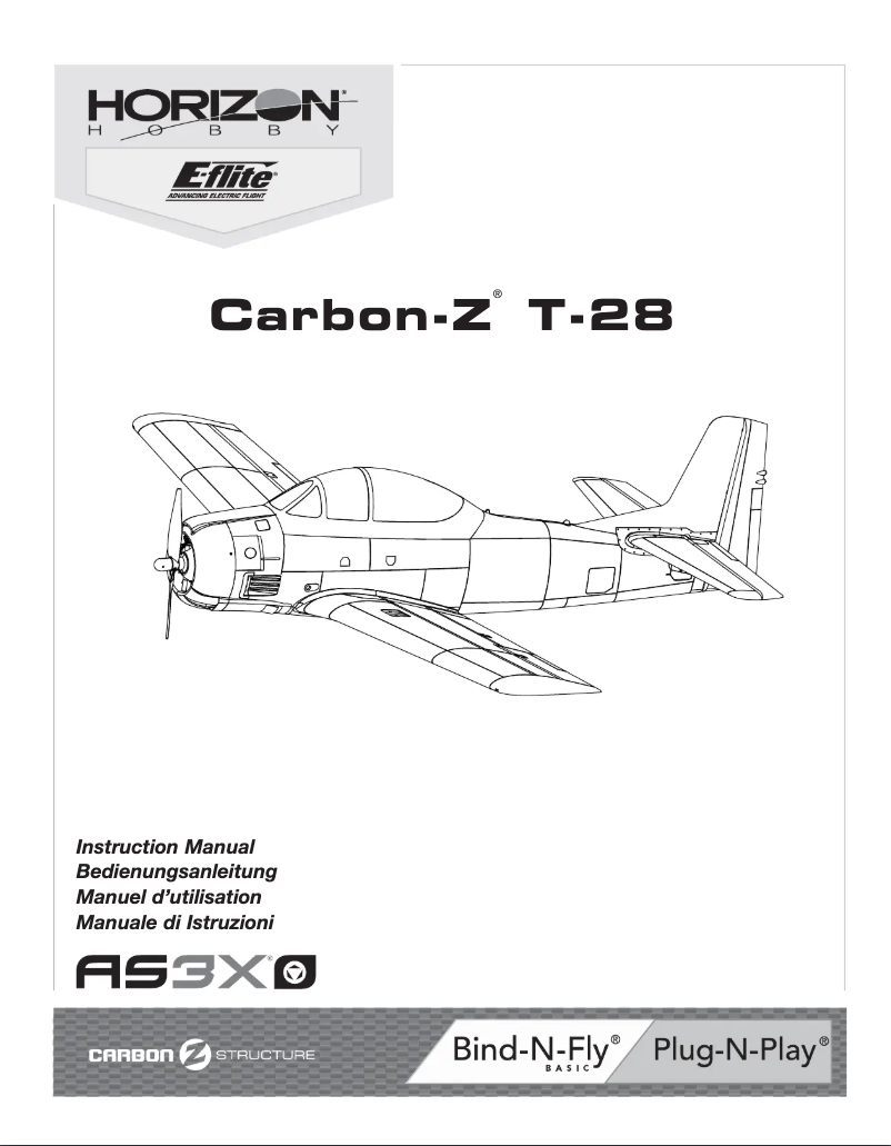 Page 1 de la notice Manuel utilisateur E-flite Carbon-Z T-28 PNP