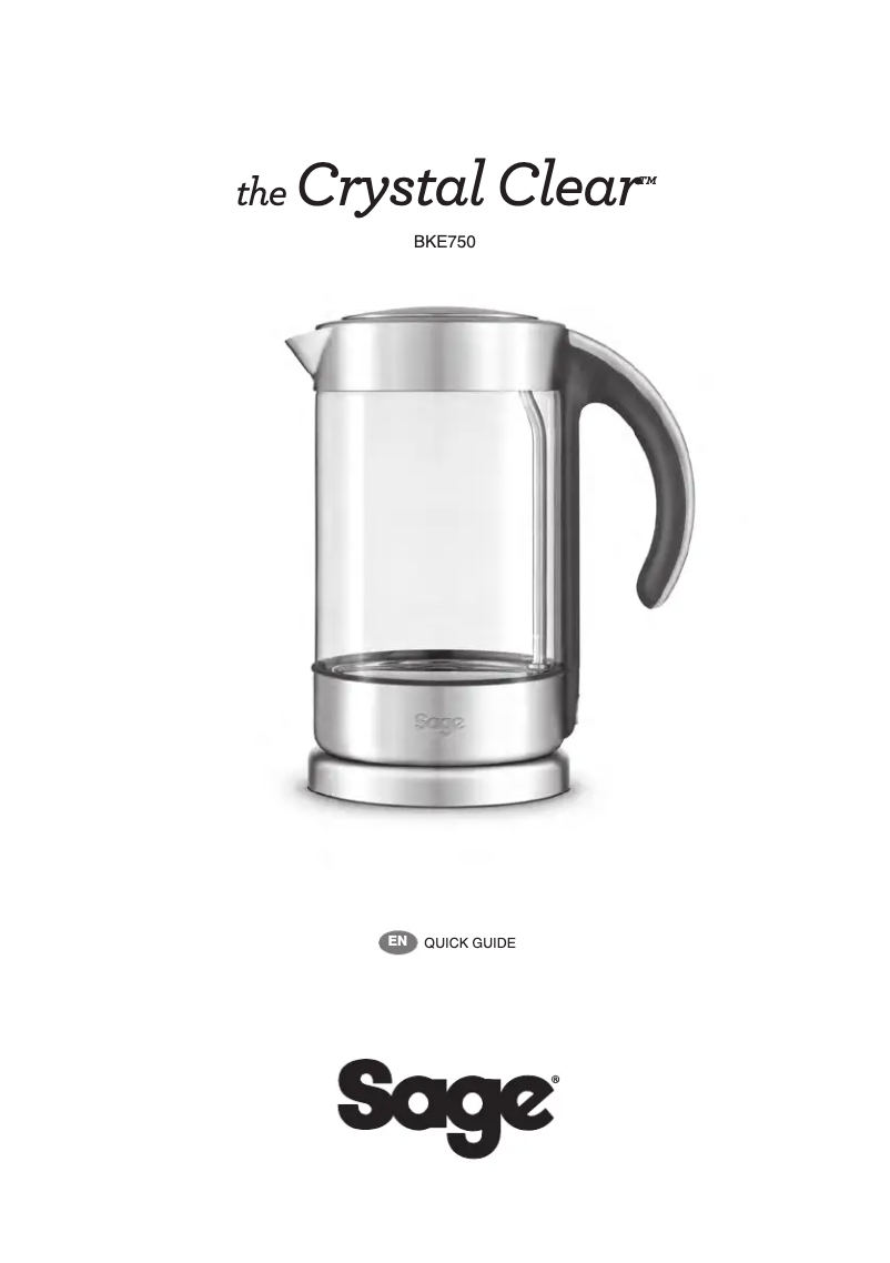 Image de la première page du manuel de l'appareil the Crystal Clear BKE750