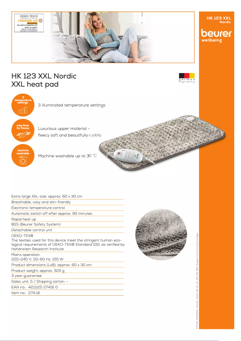 Page n°1 - Fiche technique Beurer HK 123