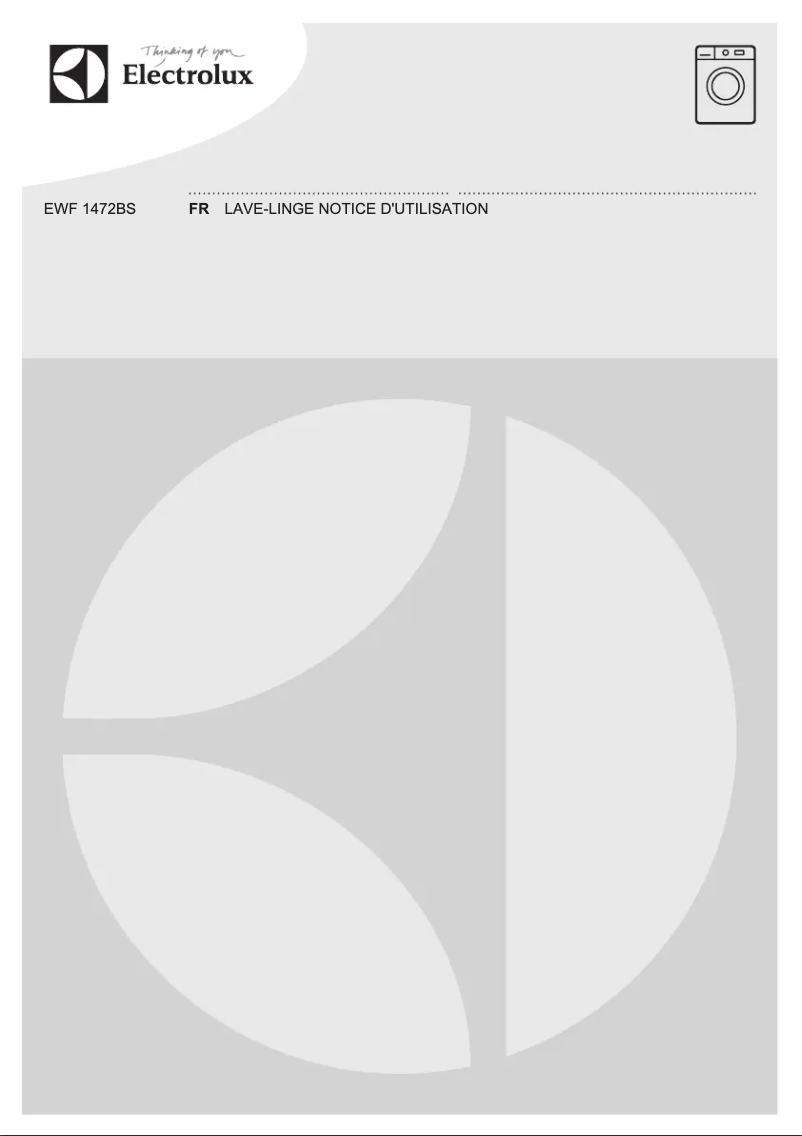 Page 1 de la notice Manuel utilisateur Electrolux EWF1472BS