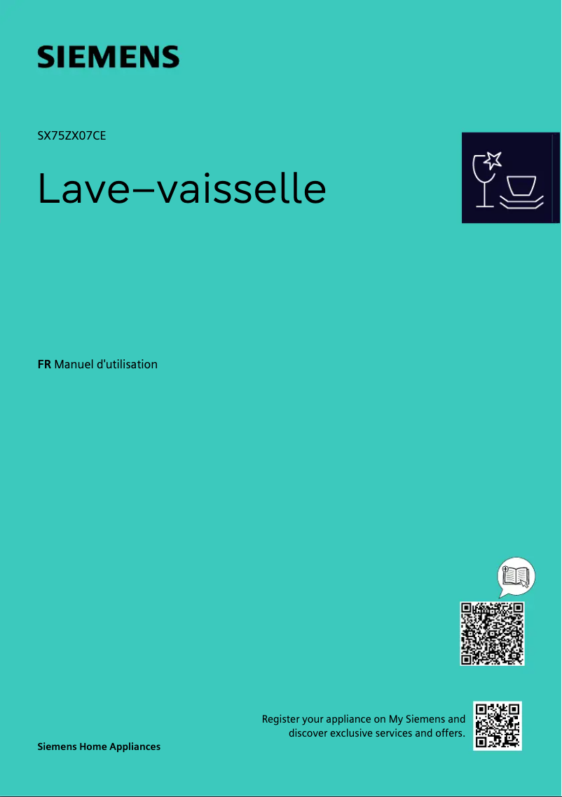 Page n°1 - Manuel utilisateur Siemens SX75ZX07CE