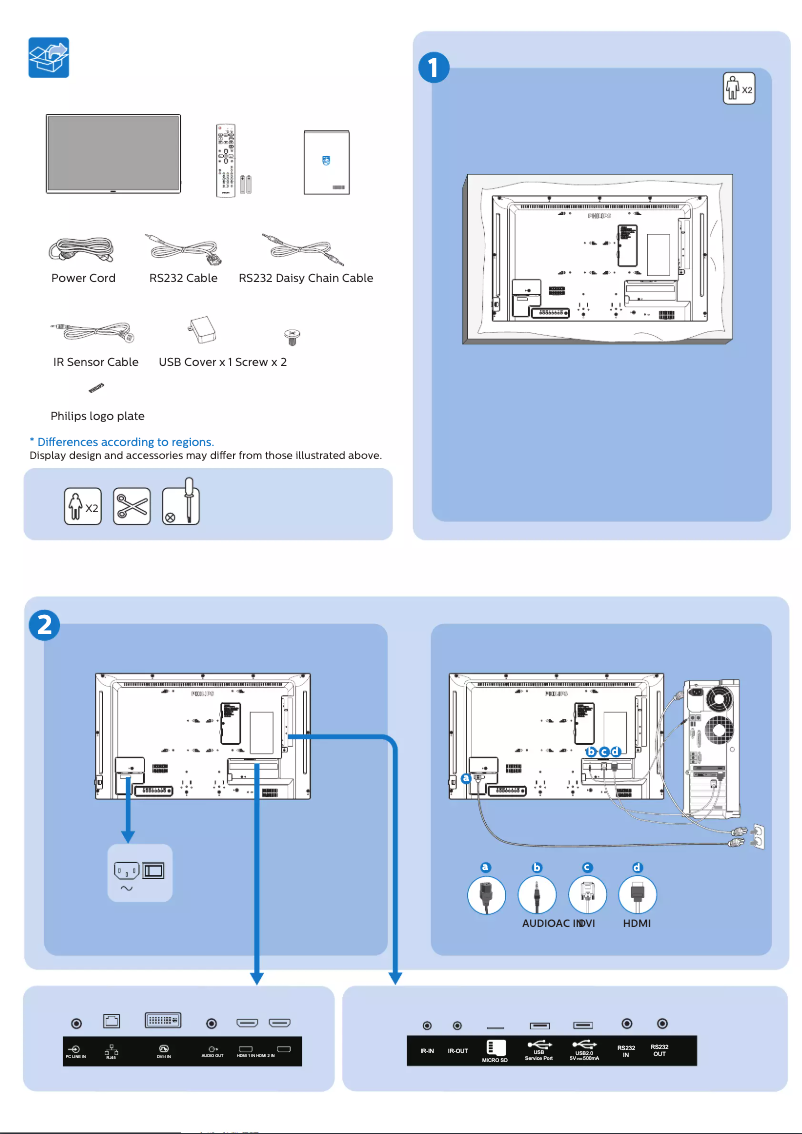 Page 1 de la notice Guide de démarrage rapide Philips 32BDL3550Q