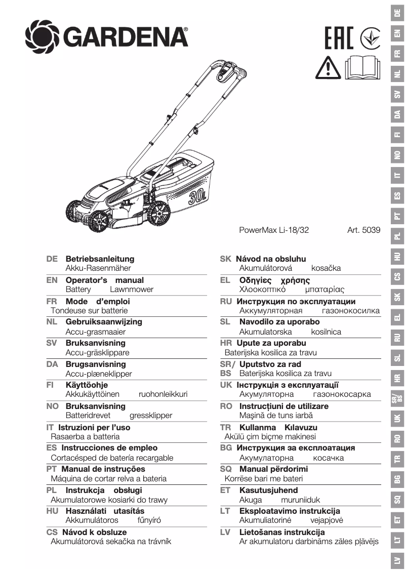 Página 1 del manual Manual de usuario Gardena PowerMax Li-18/32