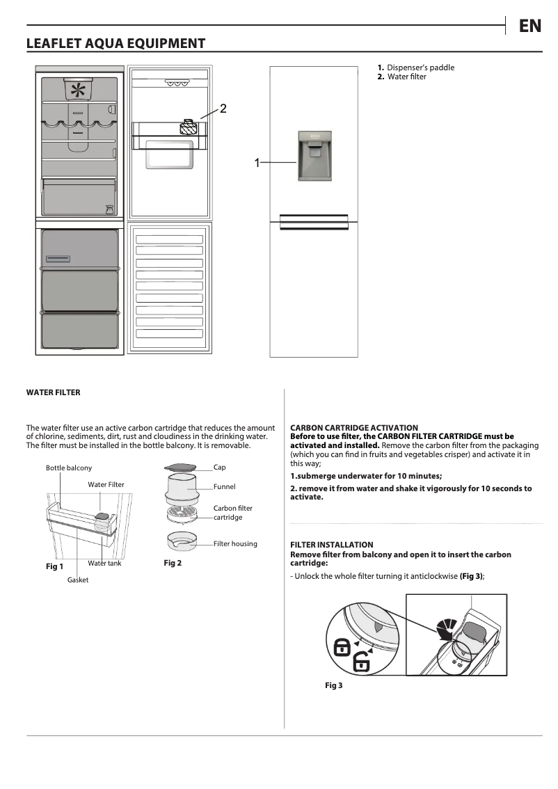 Page 1 de la notice Manuel utilisateur Indesit LI8 S1E S AQUA