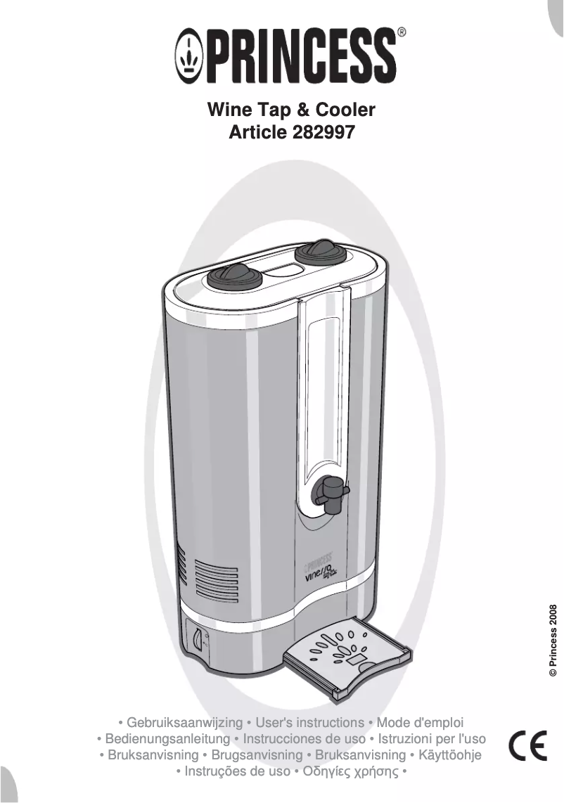 Page 1 de la notice Manuel utilisateur Princess Vinesso Wine Tap & Cooler