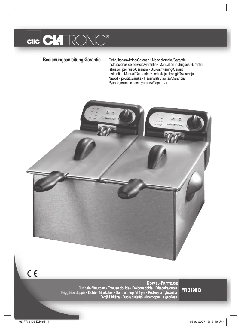 Image de la première page du manuel de l'appareil FR 3196