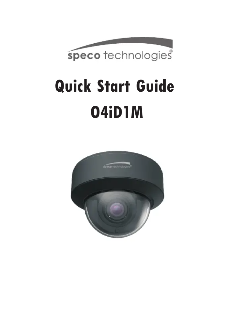 Page 1 de la notice Guide de démarrage rapide Speco Technologies O4ID1M