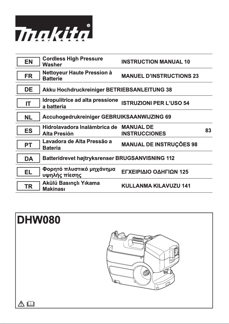 Page n°1 - Manuel utilisateur Makita DHW080ZK