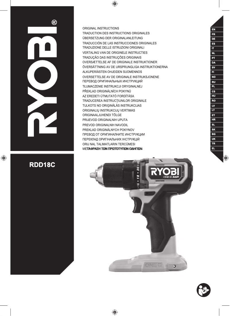 Page n°1 - Manuel utilisateur RYOBI One+ RDD18C