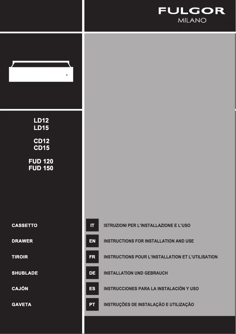 Page 1 de la notice Guide d'installation Fulgor Milano FCLD 150 BK