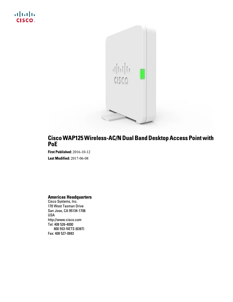 Page 1 de la notice Manuel utilisateur Cisco WAP125