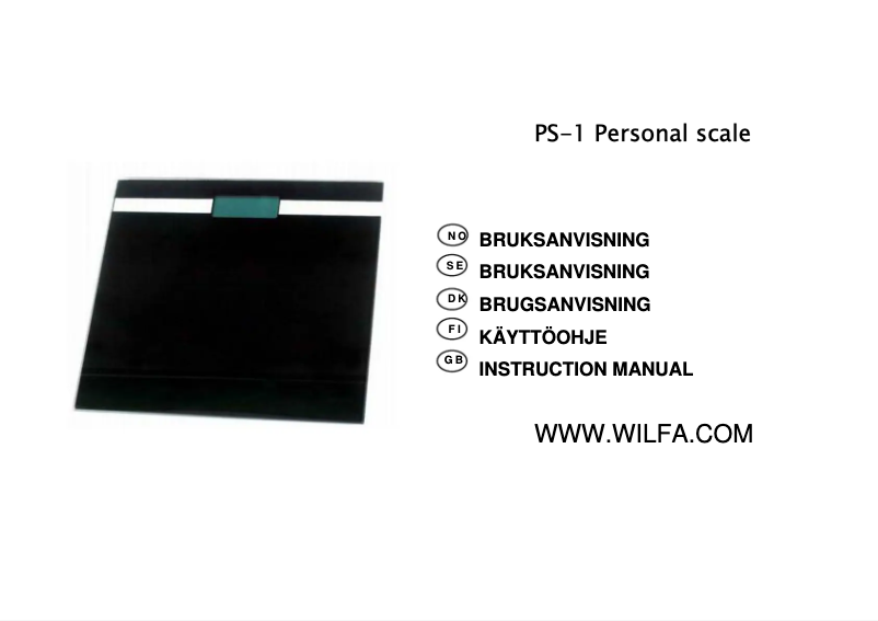 Page 1 de la notice Manuel utilisateur Wilfa PS-1